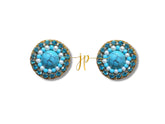Turquoise Cabochon Jewel Stud Earrings