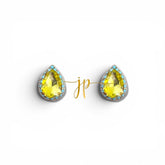 Yellow and Turquoise Jewel Stud Earrings, Italian Coastal Jewelry