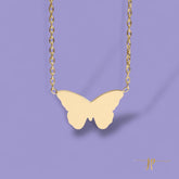 Dainty Gold Butterfly Gold Pendant Chain Necklace