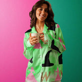 Wickedly Glam Women’s Long Sleeve Silky Pajama Top