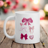 Pink Ribbons & Bows White Glossy Mug