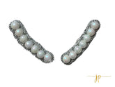 Pearl Curve Ear Climber Earrings