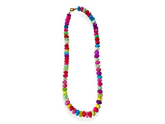 Candy Opal Jelly Bean Multicolored Necklace in Pumpkin Shaped Beads