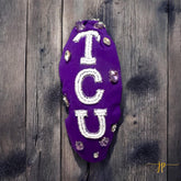 Purple Beaded Knotted Headband for Game Day with Logo for Game Day