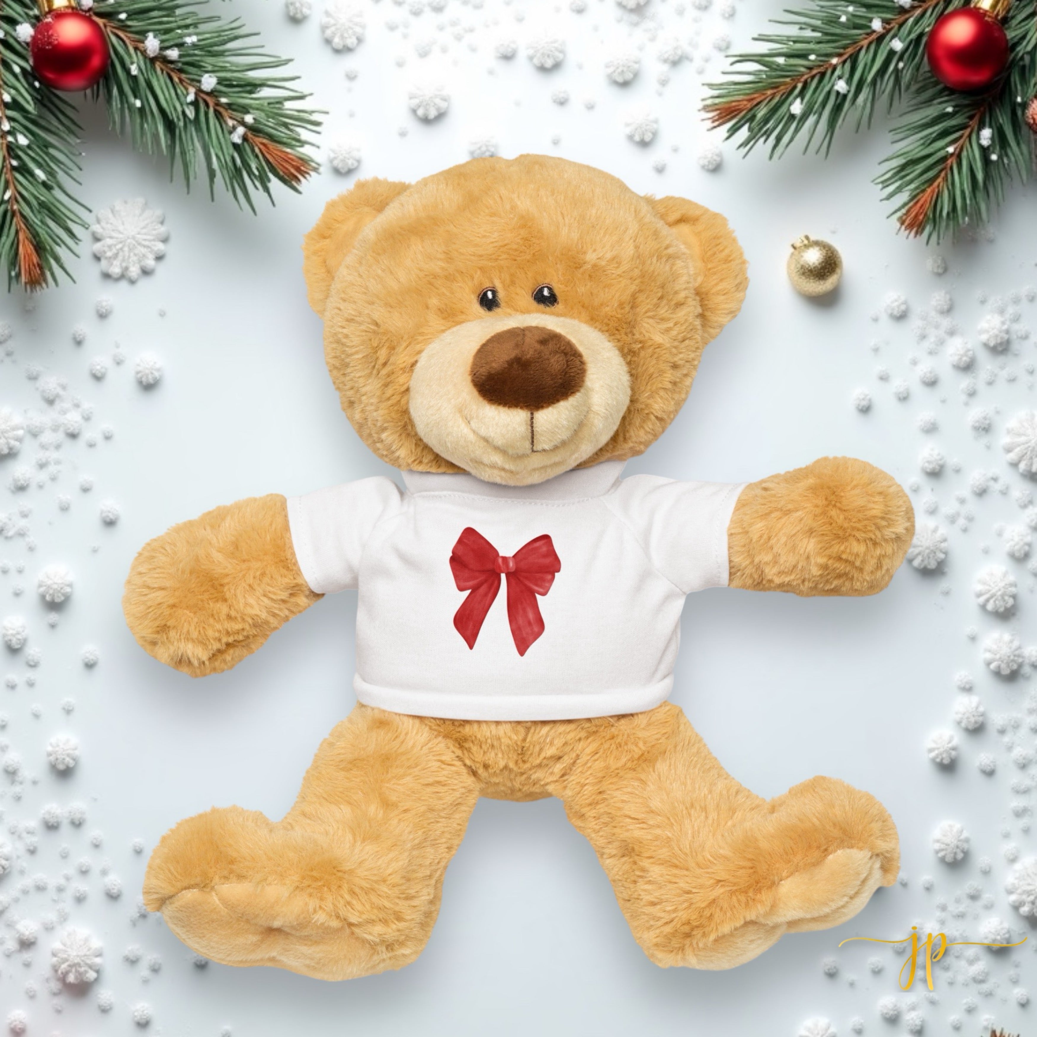 Red Coquette Stuffed Teddy Bear with a Bow