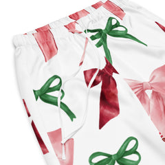 Red and Green Bow Women’s Silky Pajama Pants
