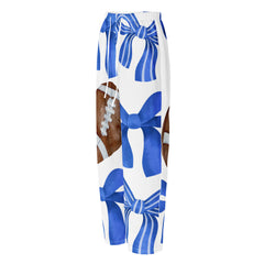 Game Day Blue and White Bow Women’s Silky Pajama Pants