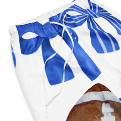 Game Day Blue and White Bow Women’s Silky Pajama Pants