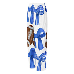 Game Day Blue and White Bow Women’s Silky Pajama Pants
