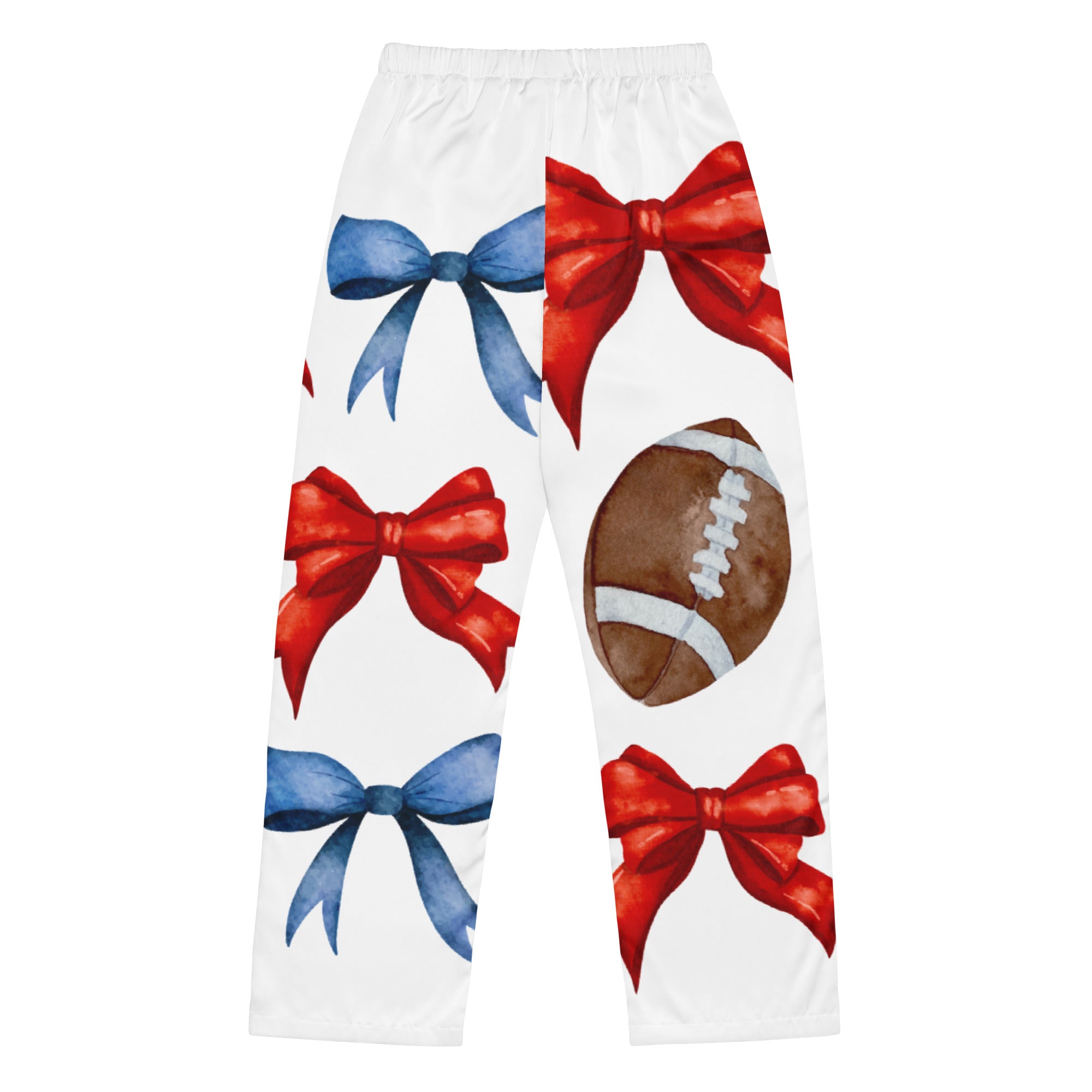 Game Day Red and Blue Bow Women’s Silky Pajama Pants