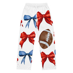 Game Day Red and Blue Bow Women’s Silky Pajama Pants
