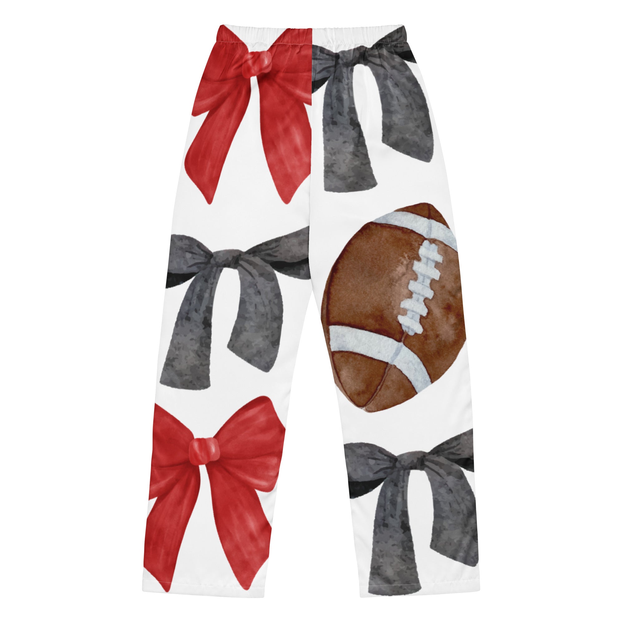Game Day Red and Black Bow Women’s Silky Pajama Pants