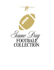 Game Day Blue Rhinestone Hearts Football Earrings